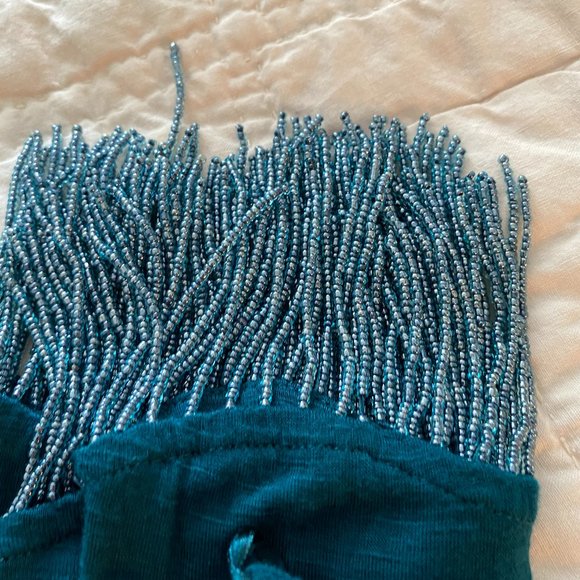 New Copper Key Semi sheer Pullover-Beaded Bottom-Sz Lg - Picture 9 of 11